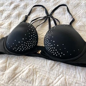 Victoria’s Secret black Rhinestone push-up bra!